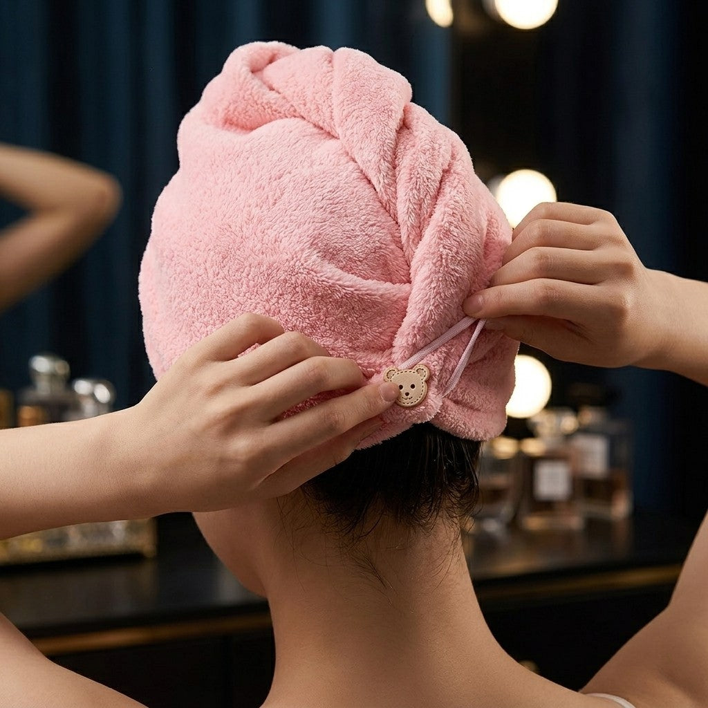 Kerdanta HydroWrap Hair Towel after a shower